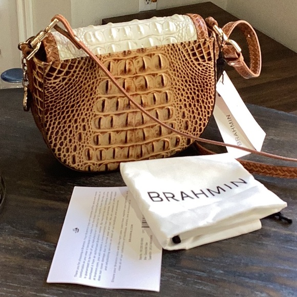 Brahmin Briar Coconut Milk Taber Leather Crossbody NWT - Picture 2 of 8